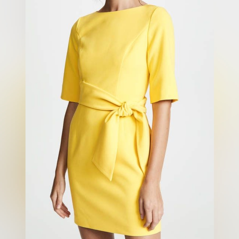 Alice + Olivia Virgil Boat-Neck Dress in Canary Yellow Size 2
